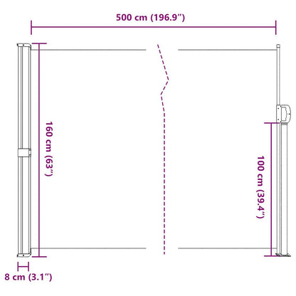 Vidaxl Toldo Lateral Retráctil Rojo 160x500 Cm_2