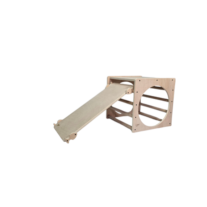 Cubo Pikler + Rampa de escalada. Acabado natural_1