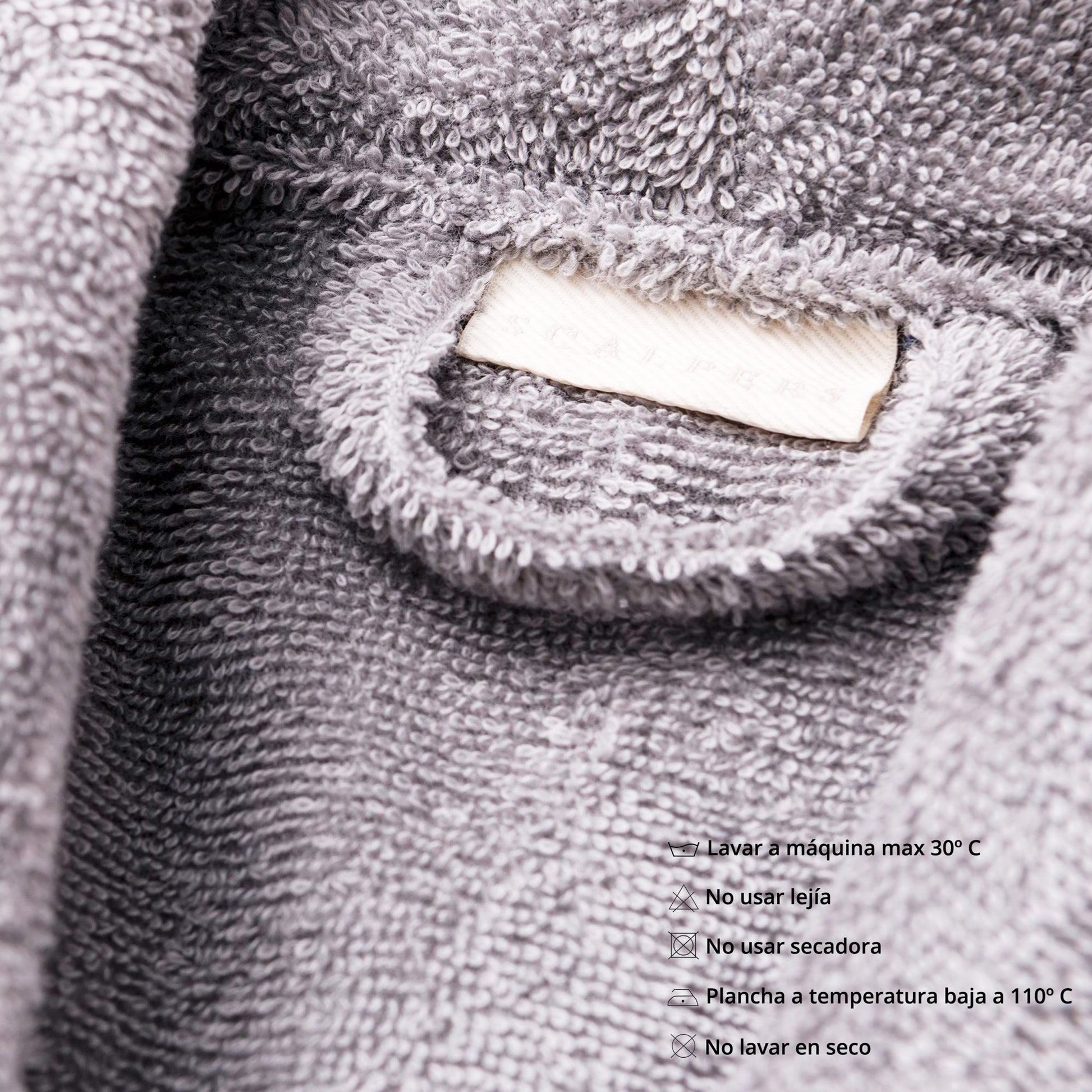 Albornoz S/m 100% Algodón 360gsm Gris Scalpers Home