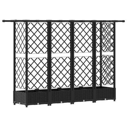 Cama Elevada Con Trellis Y Techo Negro 202,5 X 40 X 121 Cm Pp_4