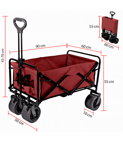 Carro Plegable Playa Y Camping (4 Ruedas - 120 Kg)_1