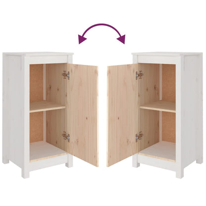 Aparador De Madera Maciza De Pino Blanco 39x35x80 Cm / Vetonek_2