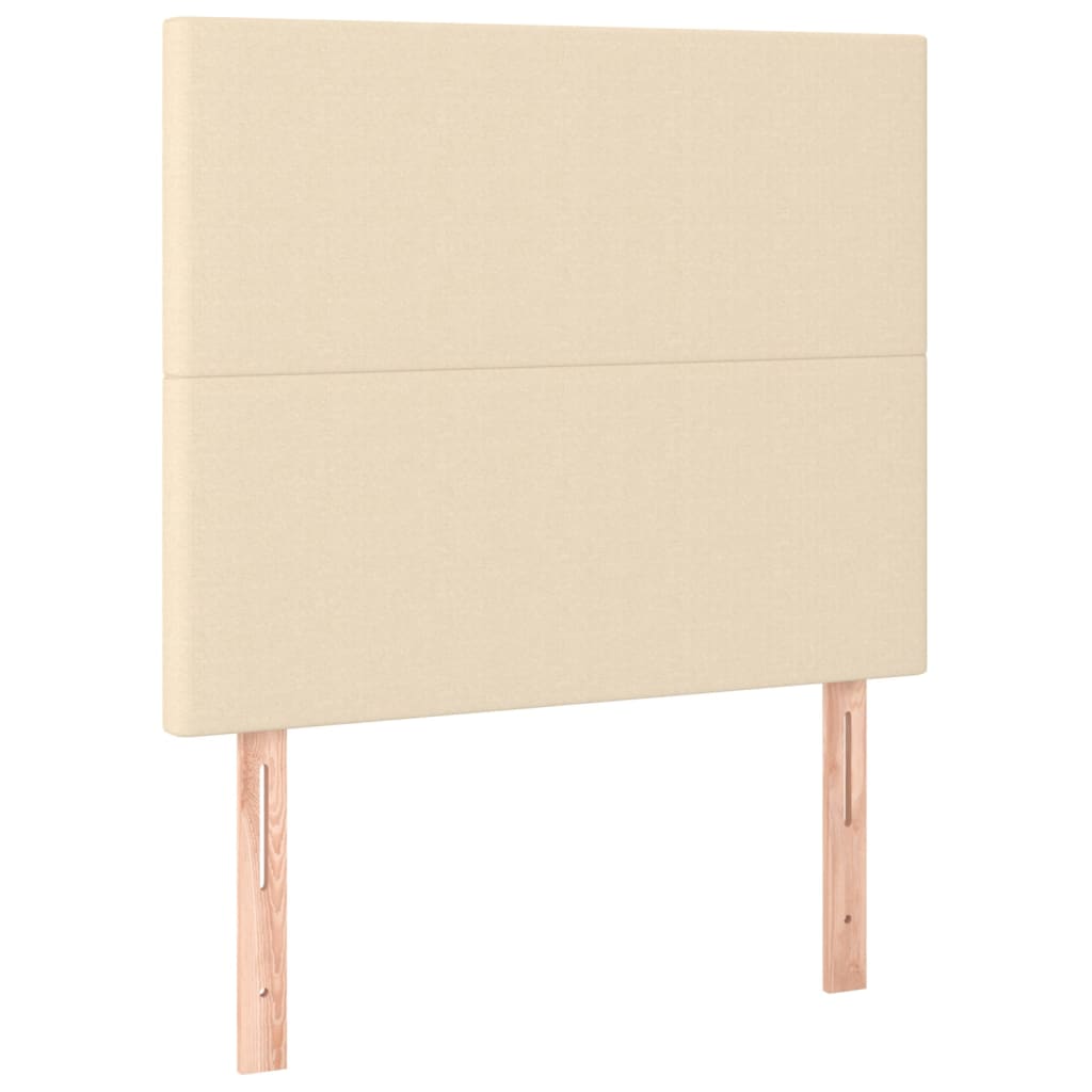 Estructura De Cama Con Cabecero De Tela Color Crema 90x200 Cm / Vetonek_5
