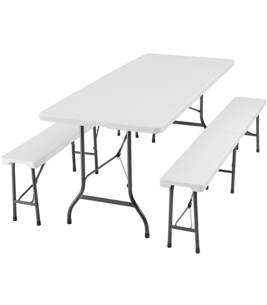 Mesa Plegable + 2 Bancos Plegables 180_0