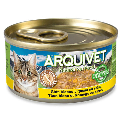 Ração Húmida para Gatos Arquivet Atum Branco e Queijo em Molho 80g