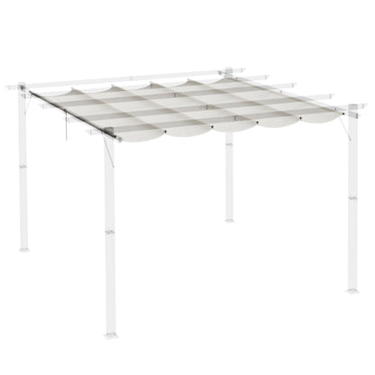 Cubierta Para Pérgola Outsunny Tela Poliéster Crema 250x255x6 Cm_3