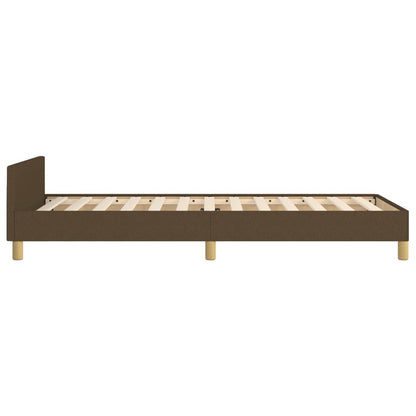 Estructura De Cama Con Cabecero De Tela Marrón Oscuro 90x200 Cm / Vetonek_0