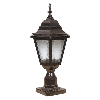 Aplique De Pared Para Exterior, Abs , Negro, 23x23x47, Casquillo E 27 Max 60 W