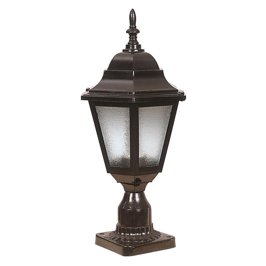 Aplique De Pared Para Exterior, Abs , Negro, 23x23x47, Casquillo E 27 Max 60 W