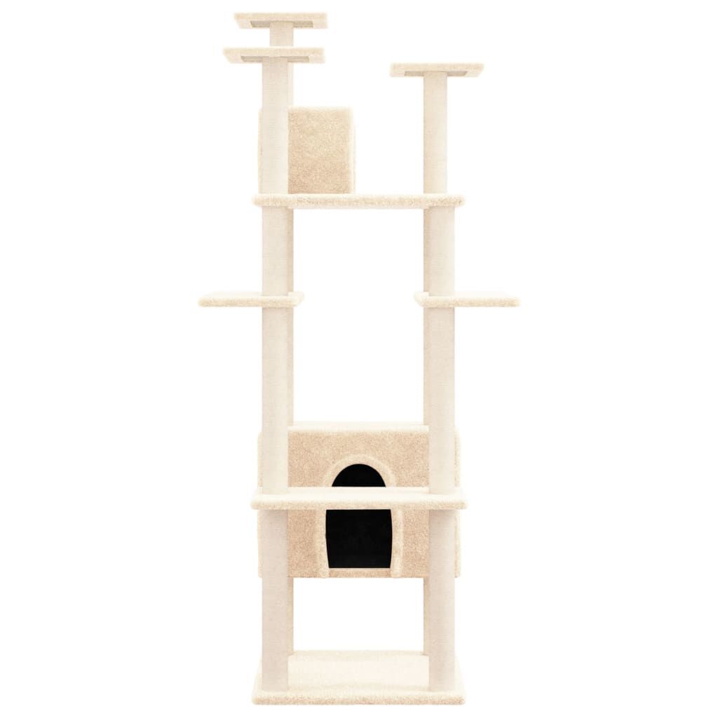 Vidaxl Rascador Para Gatos Con Postes De Sisal Color Crema 162 Cm_3