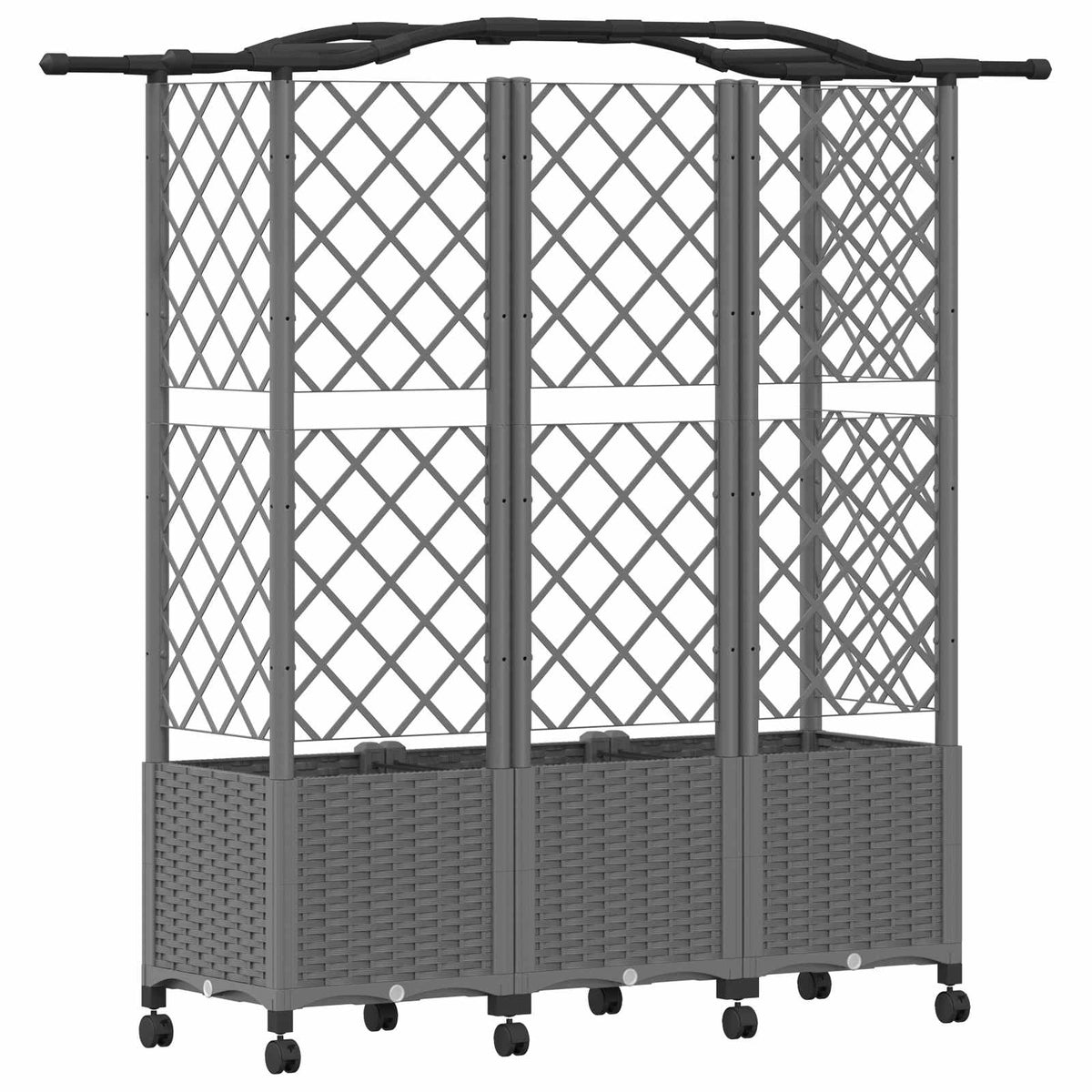 Cama Elevada Con Trellis Y Techo Gris Claro 163 X 40 X 144 Cm_4