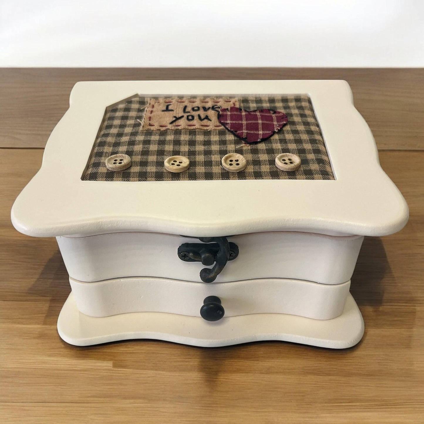 Caja Joyero I Love You Madera Cuadrada Con Espejo Y Cajón_2