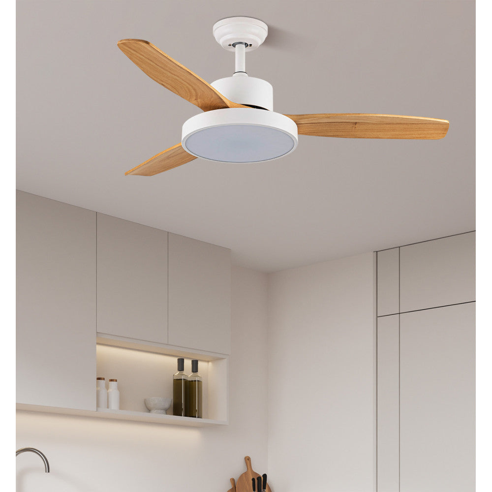 Ventilador Dc Kavala 48w Blanco 3aspas Haya 112d 6velocidades 4078lm 3000-4000-6000k Remoto+memoria+temporizador_2