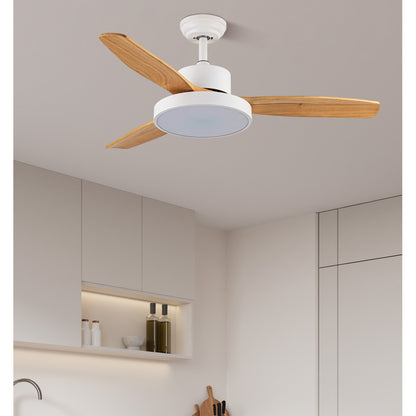 Ventilador Dc Kavala 48w Blanco 3aspas Haya 112d 6velocidades 4078lm 3000-4000-6000k Remoto+memoria+temporizador_2