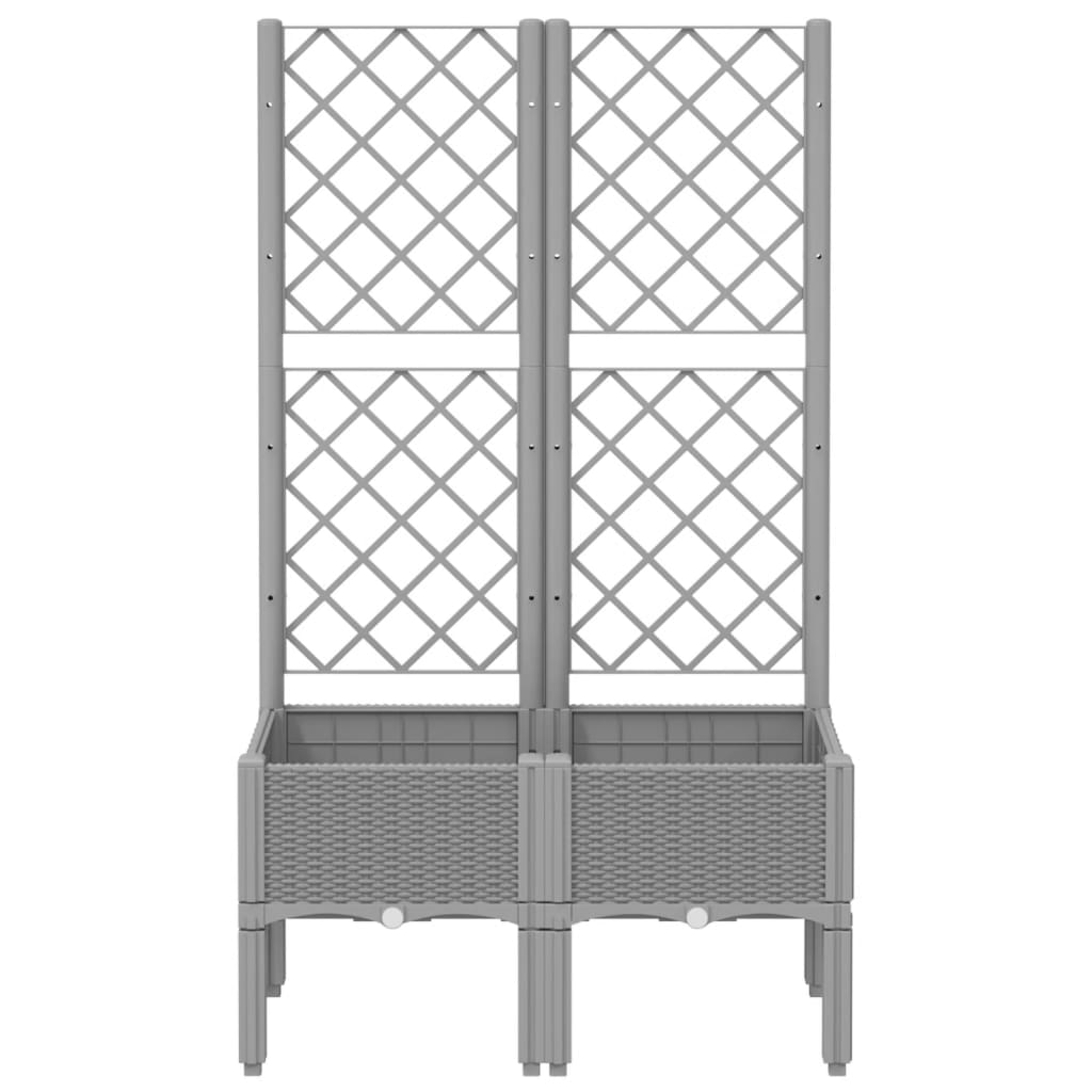 Jardinera Con Enrejado Pp Gris Claro 80x40x142 Cm_2