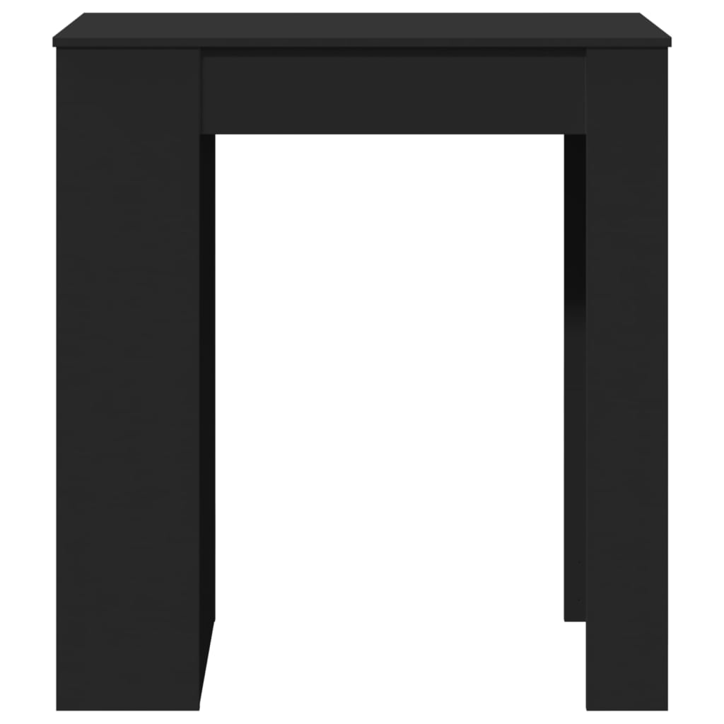 Mesa Alta Con Estantes Madera Ingeniería Negra 95x47x103,5 Cm_2