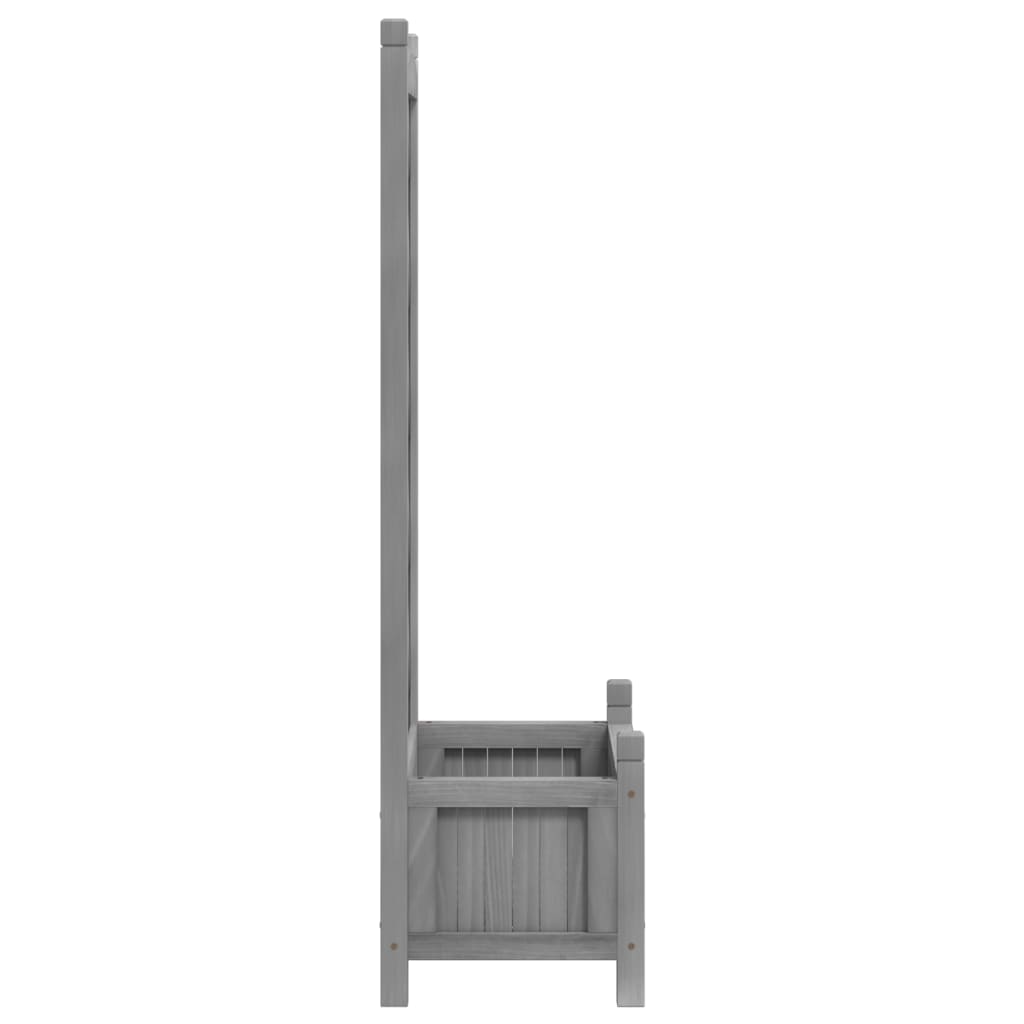Jardinera Con Enrejado Gris 55x29,5x110 Cm Madera Maciza De Abeto_4