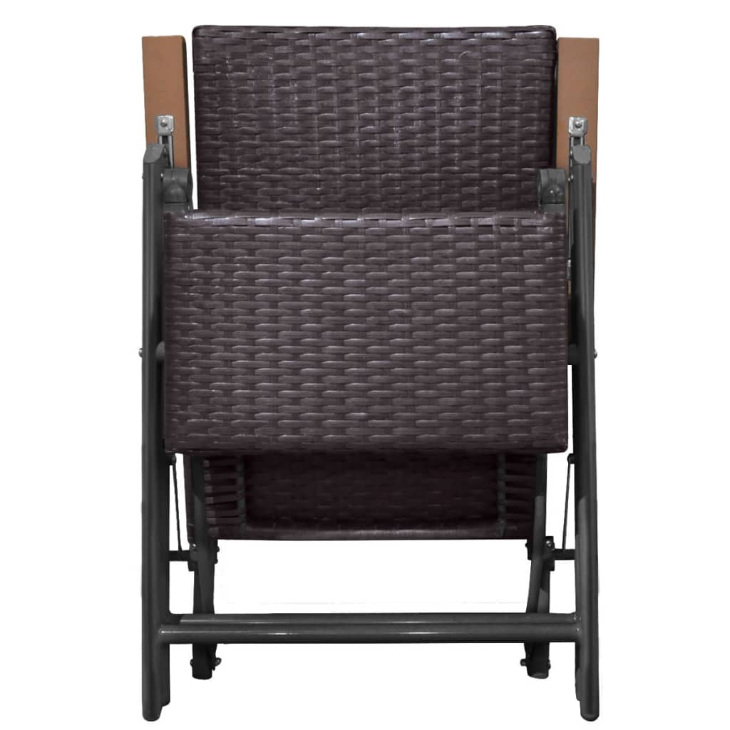 Tumbona Reclinable Ratán Sintético Marrón / Vetonek_4