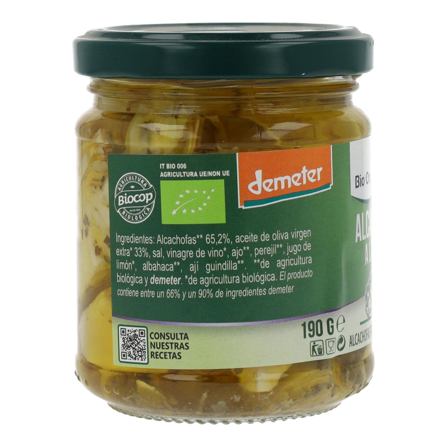 Alcachofras Grelhadas em Óleo Bemeter Bio Organica Italia 190 GR