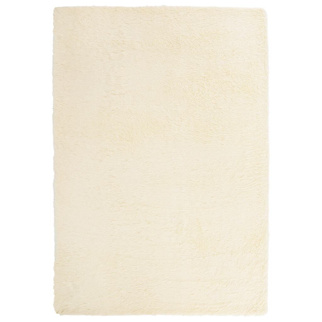 Vidaxl Alfombra Peluda De Pelo Largo Navarra Crema 160x230cm Poliéster_0