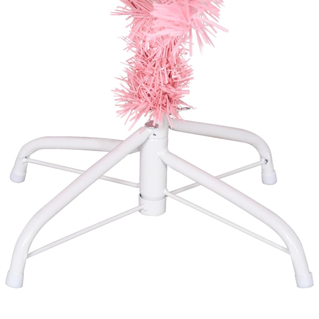 Vidaxl Árbol De Navidad Artificial Con Soporte Pvc Rosa 120 Cm_4
