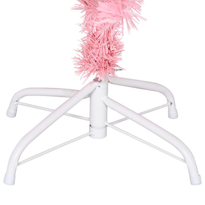 Vidaxl Árbol De Navidad Artificial Con Soporte Pvc Rosa 120 Cm_4