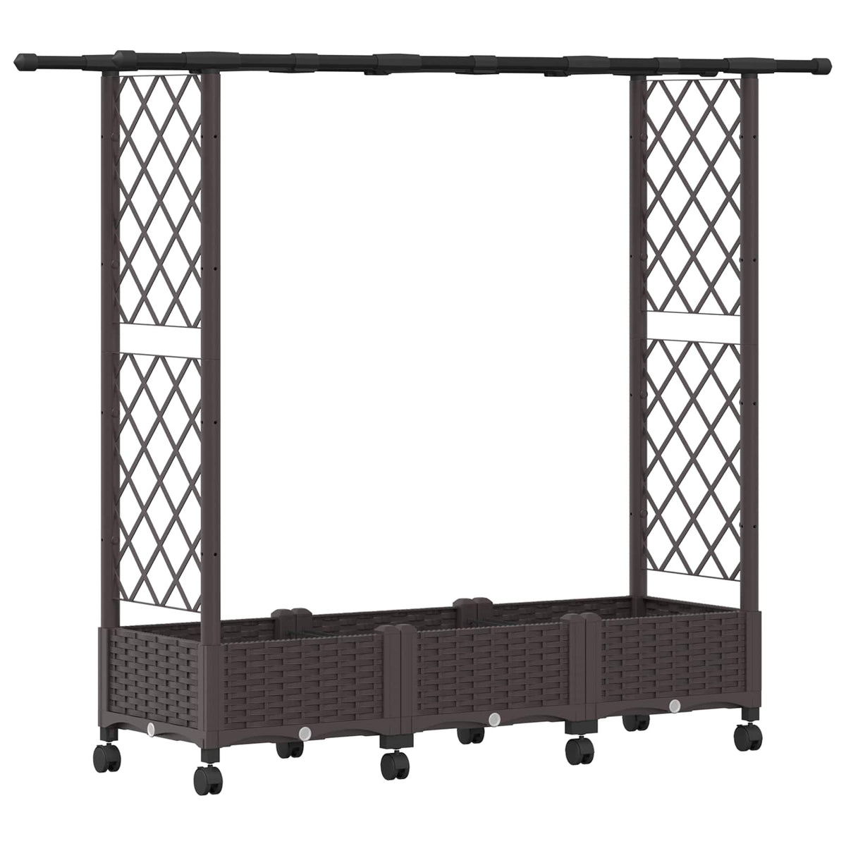 Cama Elevada Con Trellis Y Techo Marrón 164 X 40 X 127 Cm Pp_0