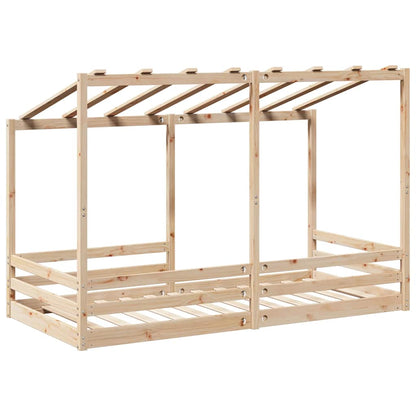 Cama Para Niños Con Techo Madera Maciza De Pino 80x200 Cm_5