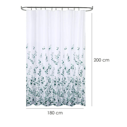 Cortina Ducha Tela Flores 180 X 200 Cm. Cortina Baño, Cortina Tela Impermeable Con Anillas_1