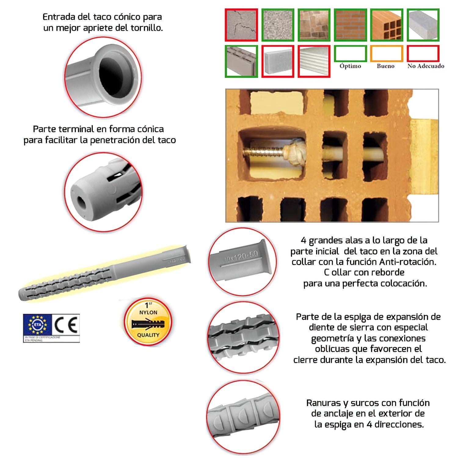 Taco Wolfpack Con Tirafondo Torx Mu-xl  8 X  80 Mm. (caja De 50 Piezas)_1