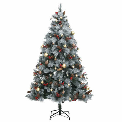 Vidaxl Árbol De Navidad Artificial Con Bisagras 300 Led Y Bolas 210 Cm_3