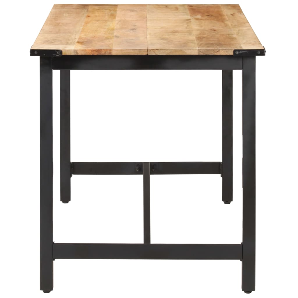 Mesa De Comedor De Madera Maciza De Mango Rugosa 140x70x76 Cm_1
