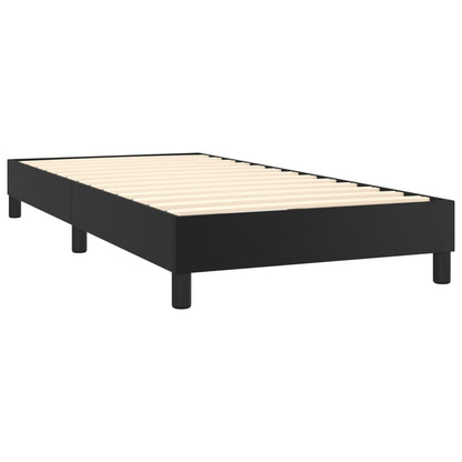 Cama Box Spring Y Colchón Led Cuero Sintético Negro 90x200 Cm / Vetonek_5