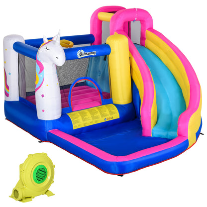 Outsunny Castillo Hinchable Infantil Con Tobogán Inflador 360x305x210 Cm Multi_0