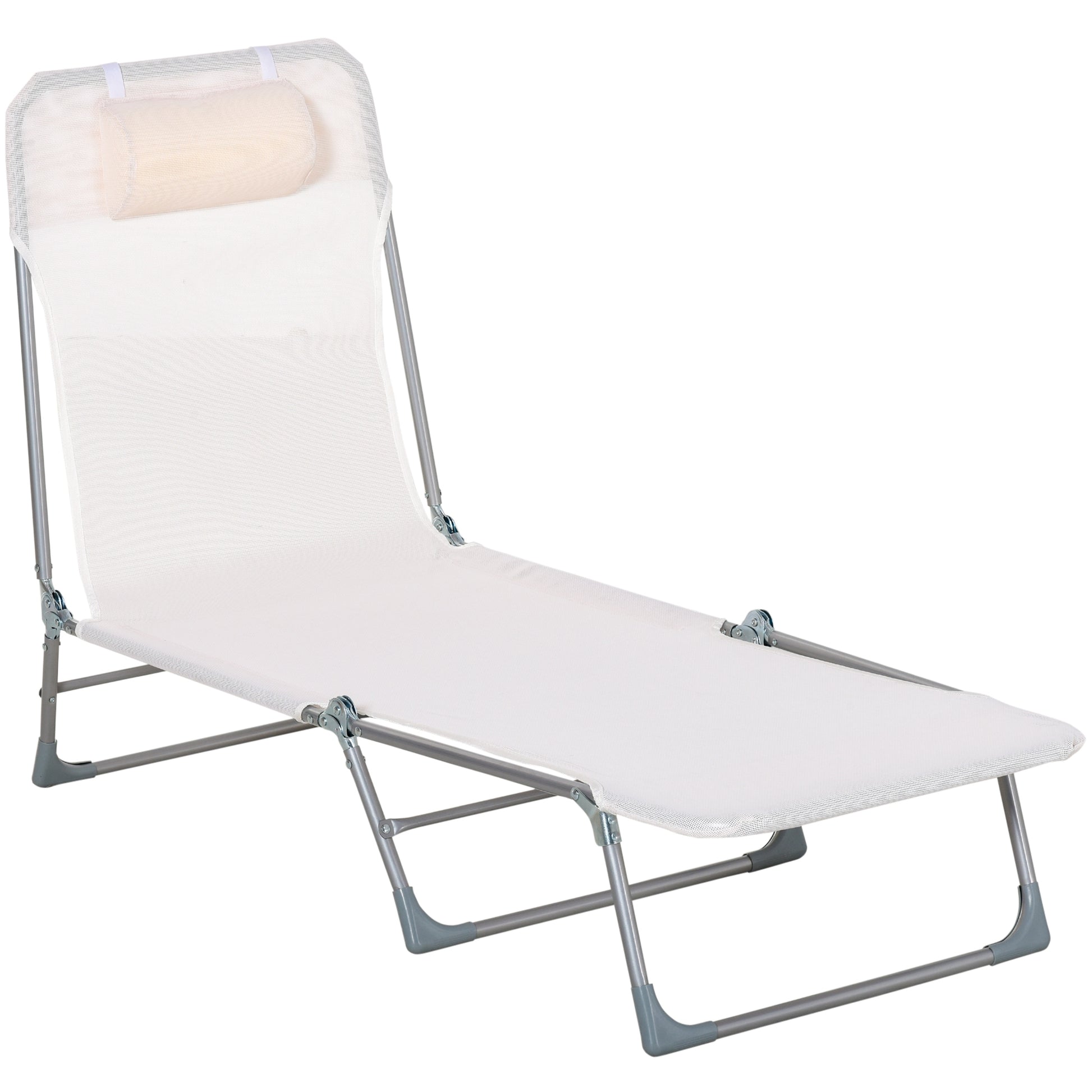 Outsunny Tumbona Plegable Y Reclinable Con Reposacabezas Y Respaldo Ajustable_0