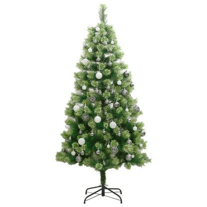 Vidaxl Árbol Navidad Artificial Con Bisagras 150 Led Y Bolas 120 Cm_3
