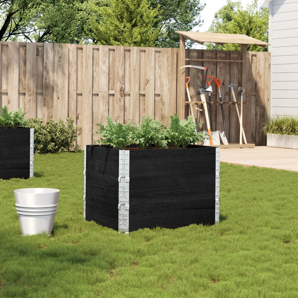 Jardinera De Madera Maciza De Pino Negro 80x60 Cm_1