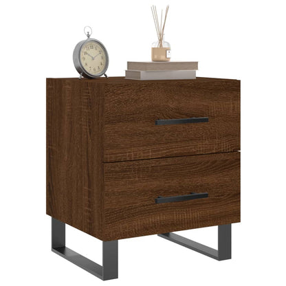 Mesita Noche 2 Uds Madera Ingeniería Marrón Roble 40x35x47,5 Cm_1