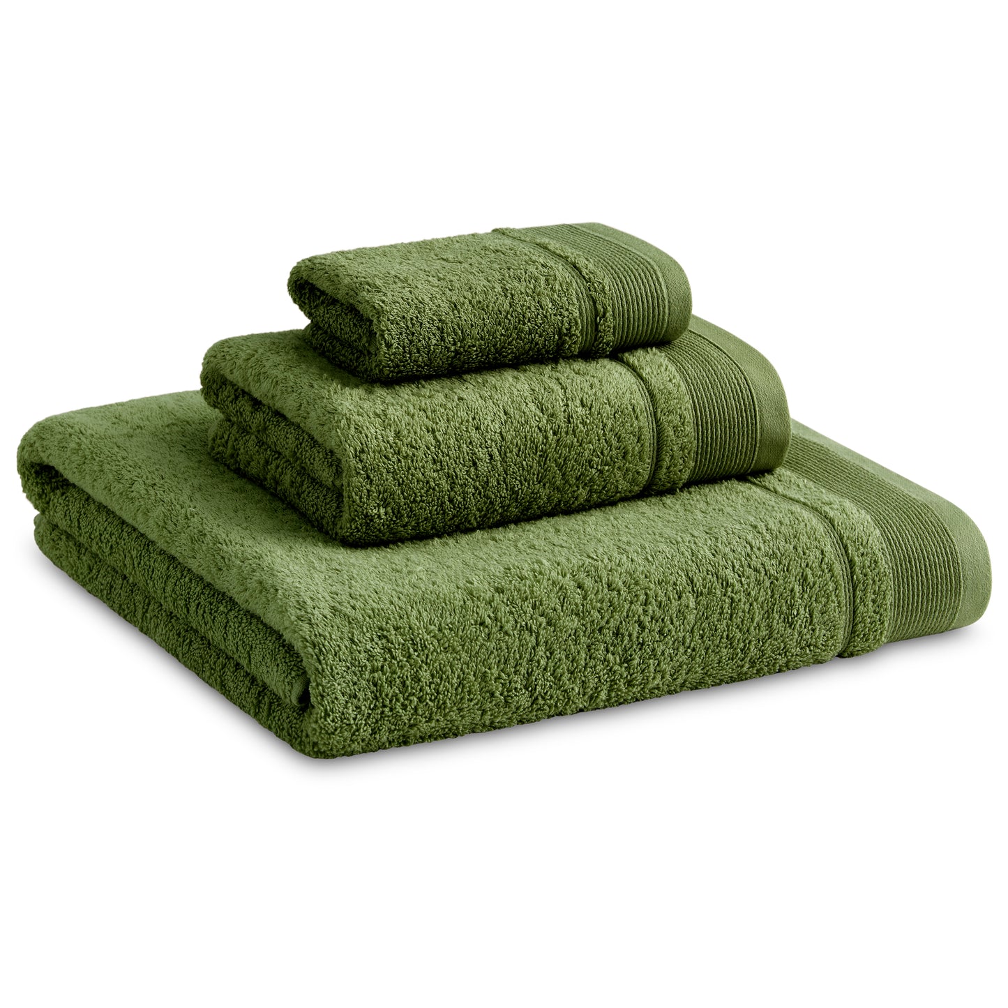 Juego De Toallas De Baño 3 Piezas: Tocador, Lavabo Y Sabana - 100% Algodón, 500 Gr Verde_0