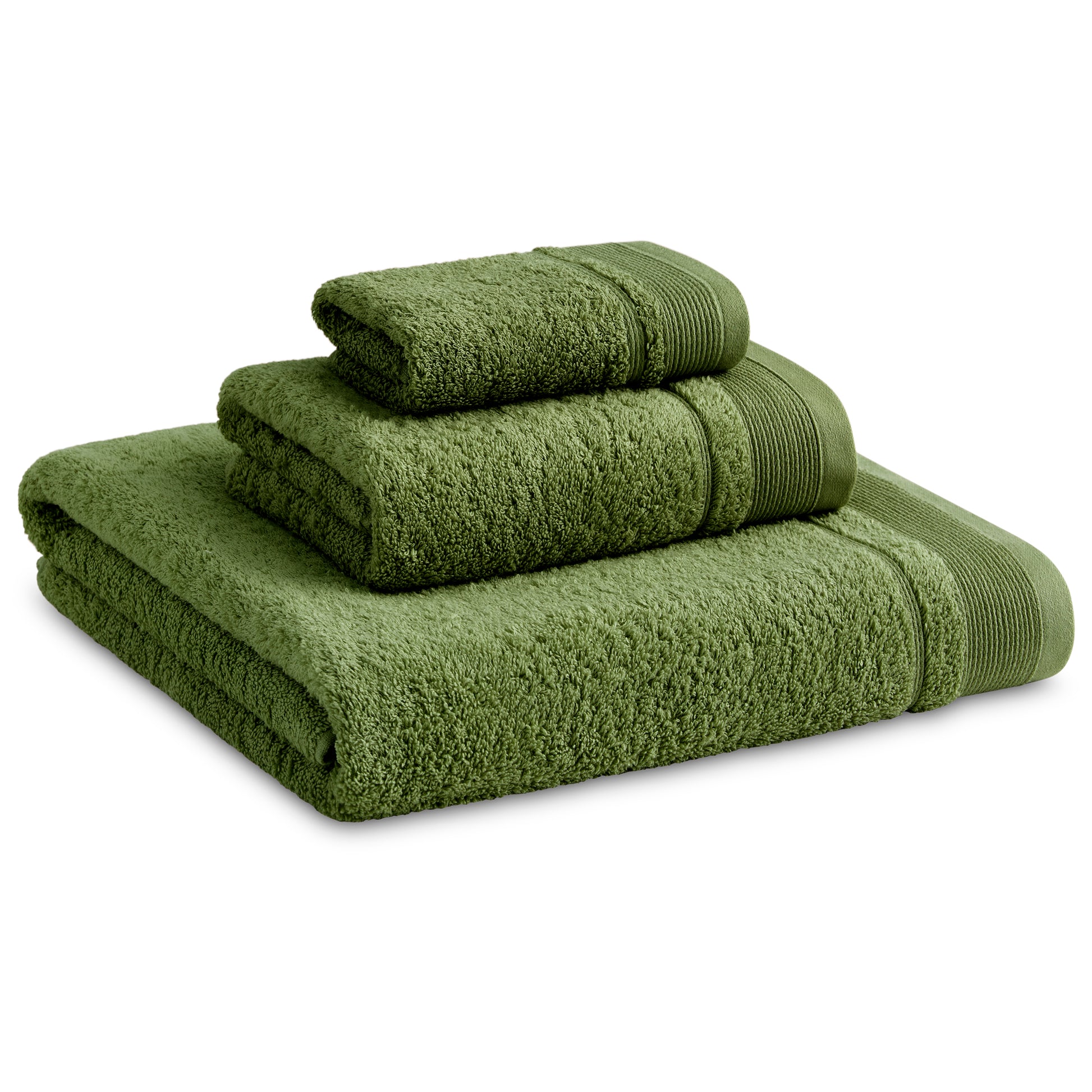 Juego De Toallas De Baño 3 Piezas: Tocador, Lavabo Y Sabana - 100% Algodón, 500 Gr Verde_0