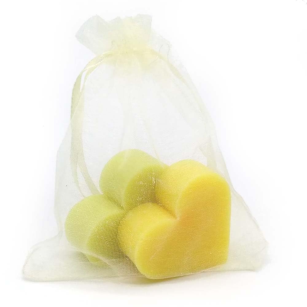 Bolsa Organza Con 2 Jabones - Aroma Naranja Y Jengibre - Jabón Glicerina Con Forma De Corazón - Detalle Para Invitados_5