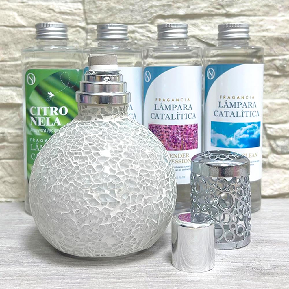 Pack Ahorro Lámpara Catalítica Mosaico Blanco + Fragancia Cotton Clean 500ml + Limpiador Neutro 200ml + Mecha Repuesto_5