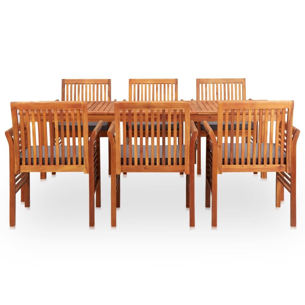 Vidaxl Set Comedor De Jardín 7 Pzas Y Cojines Madera Maciza De Acacia_1