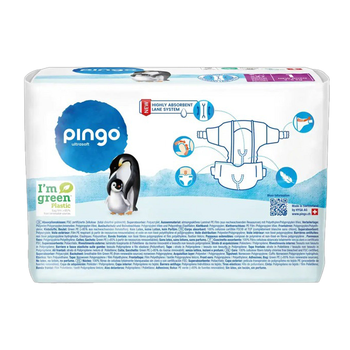 Pack poupança Fraldas T1 (recém-nascido) Pingo 108 unidades