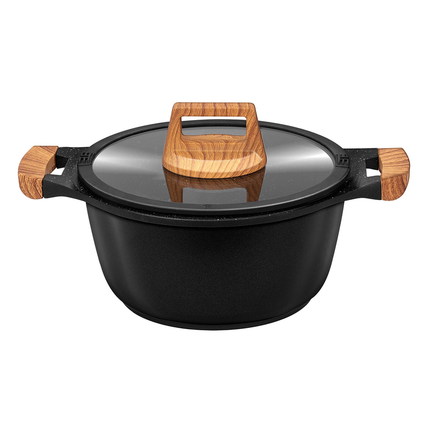 Batería Cocina Inducción Aluminio Fundido Antiadherente Sin Pfoa Set Cazuelas Sartén Utensilios Smile Mgk-23 Negro_3