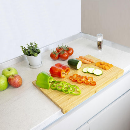Tabla Cortar Cocina Fabricada En Madera De Bambu 100% Con Borde 46x30,5 Cm.tabla Cortar,carne Pescado,verduras,frutas,alimentos_2