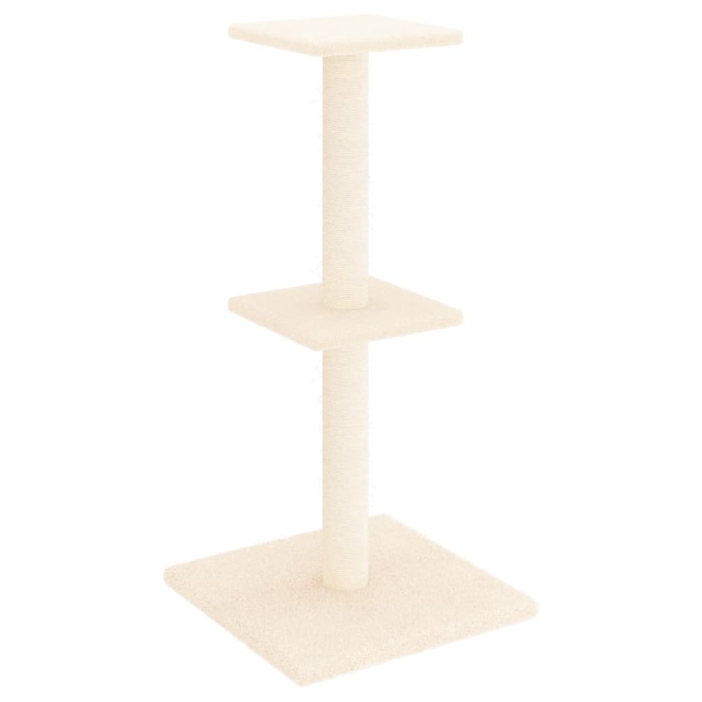 Rascador Para Gatos Con Postes De Sisal Color Crema 73 Cm_0