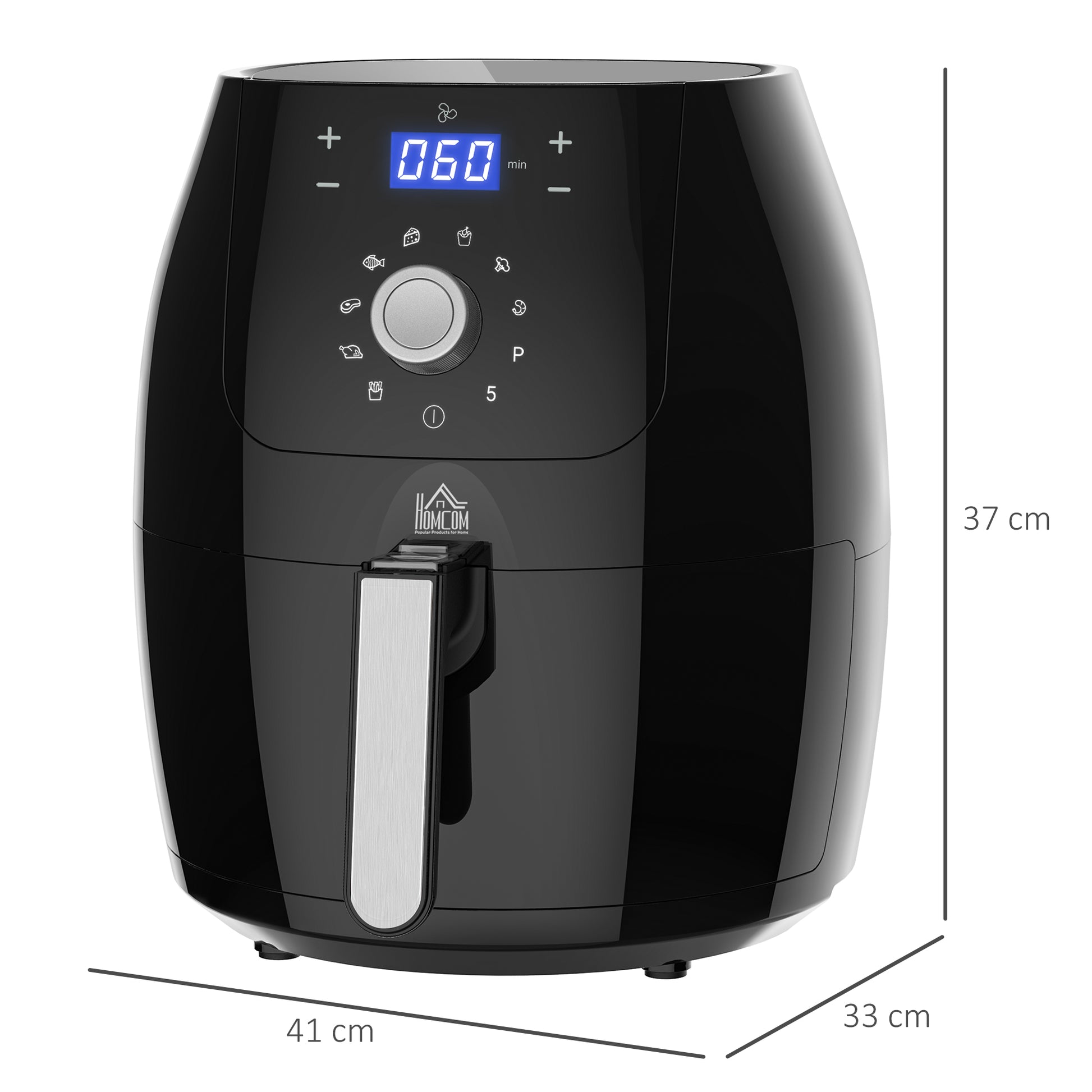 Homcom Freidora De Aire 5.5l 1500w Con Pantalla Led Y 8 Programas Homcom_2