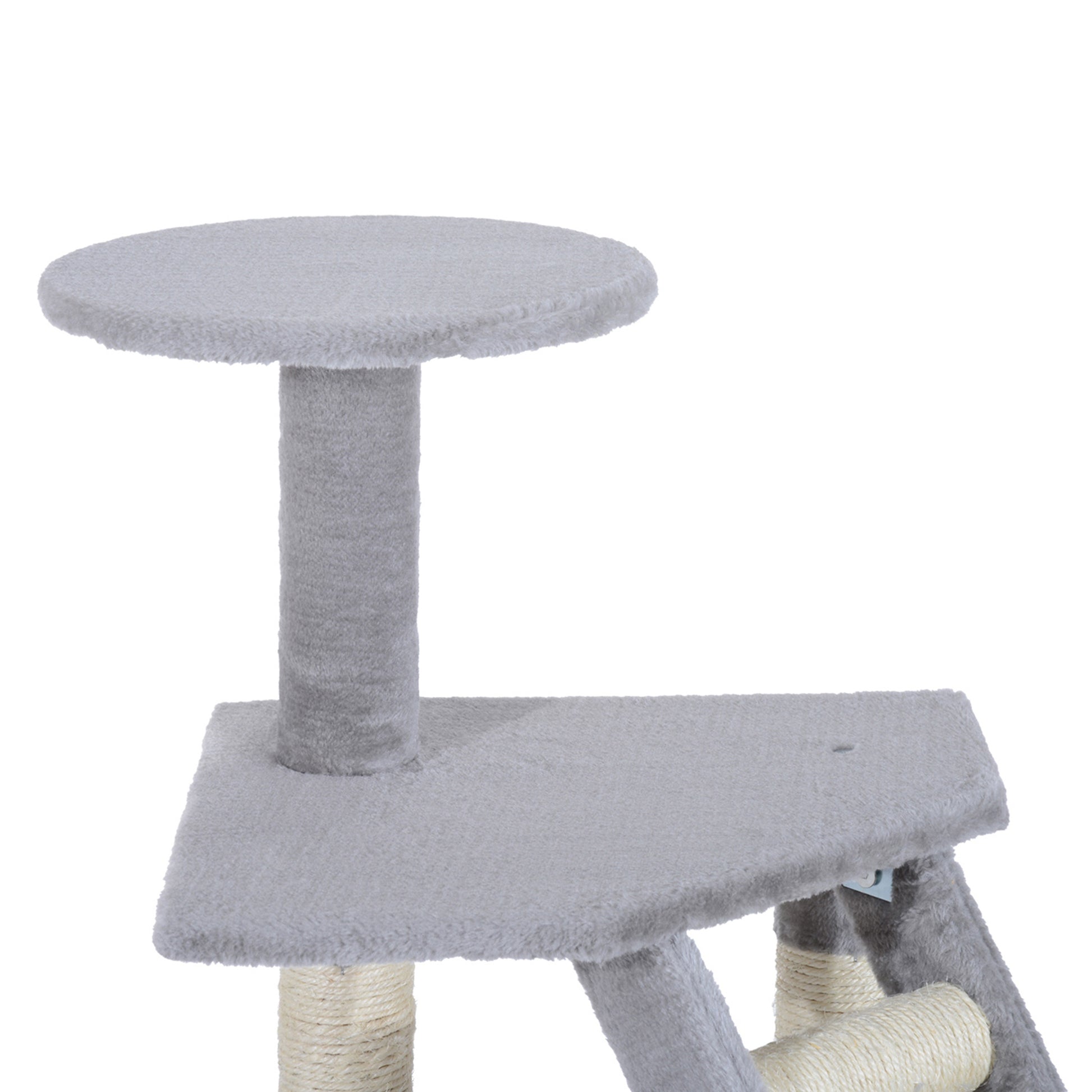 Pawhut Rascador Árbol Para Gatos Grande 55x40x125cm Postes Escalera Hamaca Gris_3
