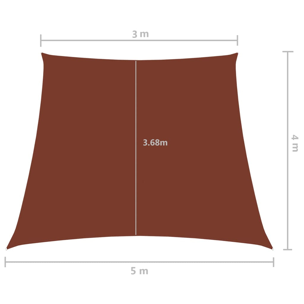 Vidaxl Toldo De Vela Trapezoidal De Tela Oxford Terracota 3/5x4 M_2